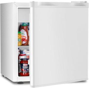 imageAntarctic Star Compact Refrigerator Mini Fridge with Freezer Single Reversible Door Dorm Fridge Wire Shelf Defrost Button for Bedroom Office kitchen 17 Cu Ft BlackWhite
