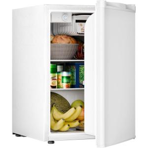 imageAntarctic Star Compact Refrigerator with Freezer 26 CuFt Mini Fridge with Adjustable ThermostatSingle DoorRemovable Glass Shelves for DormKitchenOfficeWHITE