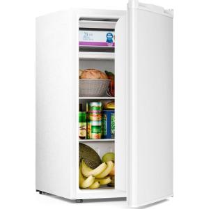 imageAntarctic Star Compact Refrigerator with Freezer 32 CuFt Mini Fridge with Adjustable ThermostatSingle DoorRemovable Glass Shelves for DormKitchenOfficeWHITE