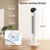 imageAntarctic Star T36 Tower Fan36 Inch Bladeless Oscillating Fan with Remote 6 Speeds amp 4 Modes LED Display 9H Timer Quiet Floor Standing Fan for Bedroom Living Room Office WhiteWHITE