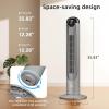 imageAntarctic Star T36 Tower Fan36 Inch Bladeless Oscillating Fan with Remote 6 Speeds amp 4 Modes LED Display 9H Timer Quiet Floor Standing Fan for Bedroom Living Room Office WhiteGREY