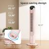 imageAntarctic Star T36 Tower Fan36 Inch Bladeless Oscillating Fan with Remote 6 Speeds amp 4 Modes LED Display 9H Timer Quiet Floor Standing Fan for Bedroom Living Room Office WhitePINK