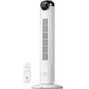 imageAntarctic Star T36 Tower Fan36 Inch Bladeless Oscillating Fan with Remote 6 Speeds amp 4 Modes LED Display 9H Timer Quiet Floor Standing Fan for Bedroom Living Room Office WhiteWHITE