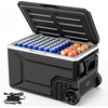 image:imageAntarctic Star 12 Volt Refrigerator68QT64L Electric Cooler Portable Refrigerator Freezer 46812V 24V DC 100 240V AC Car Fridge with Wheelsamp2 Baskets for CampingTravelRVCarBLACKBlack