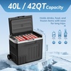 image:imageAntarctic Star Electric Cooler 12 Volt Refrigerator 43Quart Portable Refrigerator 40LFreezer 4681224V DC 100240V AC Car Fridge with Wheelsamp2 Baskets for CampingTravelRVCarBLACK