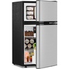 image:imageAntarctic Star 31 CuFtCompact RefrigeratorMini Fridge with Freezer2Door with Adjustable Removable Shelves For kitchenApartmentDormOfficeSILVER