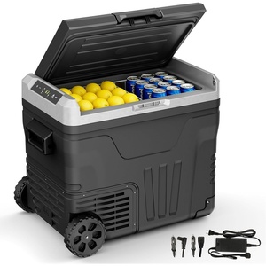 image:imageAntarctic Star 12 Volt Refrigerator53QT50L Electric Cooler Portable Refrigerator Freezer 46812V 24V DC 100 240V AC Car Fridge with Wheelsamp2 Baskets for CampingTravelRVCarBLACK