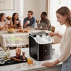 image:imageNugget Countertop Ice Maker with Soft Chewable Ice 35Lbs24H Pebble Portable Ice Machine with Ice Scoop SelfCleaning OneClick Operation for KitchenOffice Stainless Steel SilverStainless Steel Black