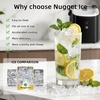 image:imageNugget Countertop Ice Maker with Soft Chewable Ice 35Lbs24H Pebble Portable Ice Machine with Ice Scoop SelfCleaning OneClick Operation for KitchenOffice Stainless Steel SilverStainless Steel Black