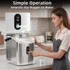 image:imageNugget Countertop Ice Maker with Soft Chewable Ice 35Lbs24H Pebble Portable Ice Machine with Ice Scoop SelfCleaning OneClick Operation for KitchenOffice Stainless Steel SilverSilver