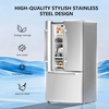 image:imageAntarctic Star 175 Cu Ft French Door Refrigerator Bottom Freezer with BuiltIn Automatic Ice Maker Fast Cooling amp MultiAir Flow Inverter Compressor Stainless Steel VCM LED Touch Display SilverSilver