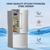 image:imageAntarctic Star 175 Cu Ft French Door Refrigerator Bottom Freezer with BuiltIn Automatic Ice Maker Fast Cooling amp MultiAir Flow Inverter Compressor Stainless Steel VCM LED Touch Display SilverSilver