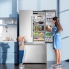 image:imageAntarctic Star 175 Cu Ft French Door Refrigerator Bottom Freezer with BuiltIn Automatic Ice Maker Fast Cooling amp MultiAir Flow Inverter Compressor Stainless Steel VCM LED Touch Display SilverSilver