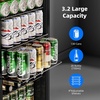 image:imageAntarctic Star Mini Fridge 130 Can Beverage Refrigerator for Soda Beer or Wine Stainless steel door frame for Office or Bar with Adjustable Removable Shelves Silver 31 CuFtBlack