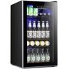 image:imageAntarctic Star Mini Fridge 130 Can Beverage Refrigerator for Soda Beer or Wine Stainless steel door frame for Office or Bar with Adjustable Removable Shelves Silver 31 CuFtBlack