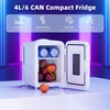 image:imageAntarctic Star Mini Fridge 4 Liter6 Cans Portable Mini Compact Refrigerator with Gaming Light for BedroomCarOffice and Dorm Small Cooler for Cosmetics Beverage and Food BlackColorful White