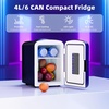 image:imageAntarctic Star Mini Fridge 4 Liter6 Cans Portable Mini Compact Refrigerator with Gaming Light for BedroomCarOffice and Dorm Small Cooler for Cosmetics Beverage and Food BlackMatte Black