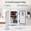 image:imageAntarctic Star Mini Fridge 4 Liter6 Cans Portable Mini Compact Refrigerator with Gaming Light for BedroomCarOffice and Dorm Small Cooler for Cosmetics Beverage and Food BlackWhite