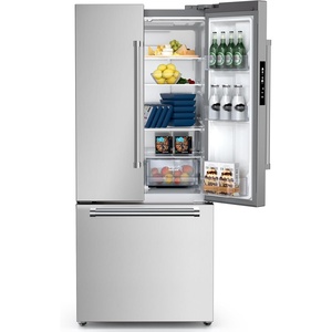 image:imageAntarctic Star 175 Cu Ft French Door Refrigerator Bottom Freezer with BuiltIn Automatic Ice Maker Fast Cooling amp MultiAir Flow Inverter Compressor Stainless Steel VCM LED Touch Display SilverSilver