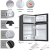 image:imageAntarctic Star Compact Mini Fridge with FreezerDouble Door with Adjustable ThermostatSmall Fridge Removable Shelves for DormOffice25 CuFtBlackBlack