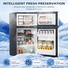 image:imageAntarctic Star Compact Mini Fridge with FreezerDouble Door with Adjustable ThermostatSmall Fridge Removable Shelves for DormOffice25 CuFtBlackSilver