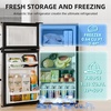 image:imageAntarctic Star Compact Mini Fridge with FreezerDouble Door with Adjustable ThermostatSmall Fridge Removable Shelves for DormOffice25 CuFtBlackSilver