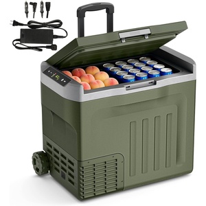 image:imageAntarctic Star 12 Volt Refrigerator68QT64L Electric Cooler Portable Refrigerator Freezer 46812V 24V DC 100 240V AC Car Fridge with Wheelsamp2 Baskets for CampingTravelRVCarGREENGreen