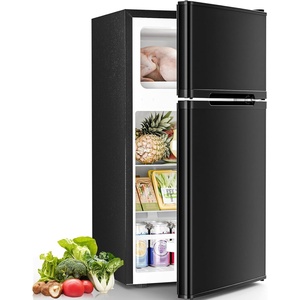 image:imageAntarctic Star Compact Mini Fridge with FreezerDouble Door with Adjustable ThermostatSmall Fridge Removable Shelves for DormOffice25 CuFtBlackBlack