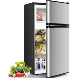image:imageAntarctic Star Compact Mini Fridge with FreezerDouble Door with Adjustable ThermostatSmall Fridge Removable Shelves for DormOffice25 CuFtBlackSilver