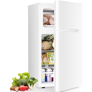 image:imageAntarctic Star Compact Mini Fridge with FreezerDouble Door with Adjustable ThermostatSmall Fridge Removable Shelves for DormOffice25 CuFtBlackWhite