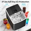 image:imageIce Maker Countertop 9 Bullet Ice in 6mins 27lbs24H 2 Ice Sizes Black  DIY Design SelfCleaning 15L water tank 11lbs ice basket Compact Portable Ice Machine for HomeRVBLACK