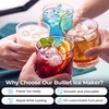 image:imageIce Maker Countertop 9 Bullet Ice in 6mins 27lbs24H 2 Ice Sizes Black  DIY Design SelfCleaning 15L water tank 11lbs ice basket Compact Portable Ice Machine for HomeRVBLACK