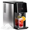 image:imageNugget Ice Maker Countertop with SelfDispensing 33lbs24H  Pebble Sonic Ice SelfCleaning OneClick Operation Compact Portable Stainless Steel Ice Machine for HomeRVBlack