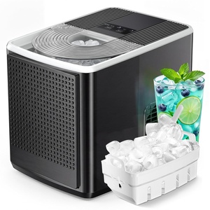 image:imageIce Maker Countertop 9 Bullet Ice in 6mins 27lbs24H 2 Ice Sizes Black  DIY Design SelfCleaning 15L water tank 11lbs ice basket Compact Portable Ice Machine for HomeRVBLACK