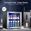 image:imageAntarctic Star Mini Fridge 12 Bottle 48 Can Beverage Refrigerator Cooler with Glass Door for Soda Drinks or WineFreestanding Beverage Fridge for Home and Bar with Adjustable Shelving 13 Cu FtSilver