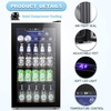 image:imageAntarctic Star Mini Fridge 130 Can Beverage Refrigerator Cooler with Glass DoorAdjustable Shelves amp Digital Temperature for Soda Beer or wine fridge for Home Office Bar 31cuftBlack
